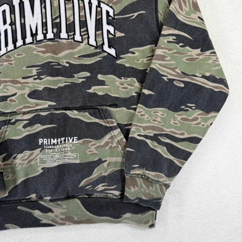 Primitive Skateboarding‎ Tiger Camo Hoodie Small Green Black Pullover Sweatshirt